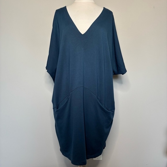 The Tiny Closet Peacock Blue Painter Dress, Medium - Picture 2 of 13